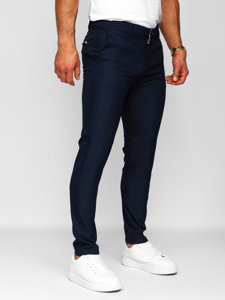Pantaloni chino in tessuto da uomo blu'inchiostro Bolf 0031