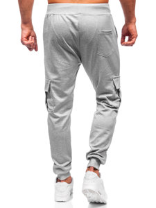 Pantaloni da tuta jogger cargo da uomo grigio Bolf 8K1130