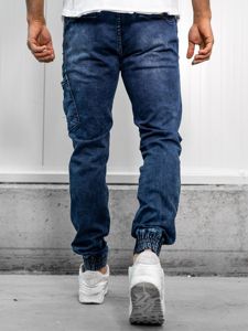 Pantaloni di jeans tipo jogger da uomo blu Bolf  KA687-1