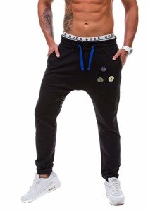 Pantaloni di jeans tipo jogger da uomo neri Bolf 800