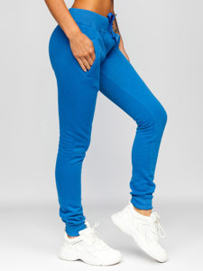 Pantaloni di tuta da donna azzurri Bolf CK-01
