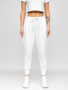 Pantaloni di tuta da donna bianchi Bolf 0011