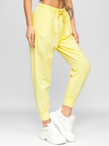 Pantaloni di tuta da donna gialli Bolf 0011