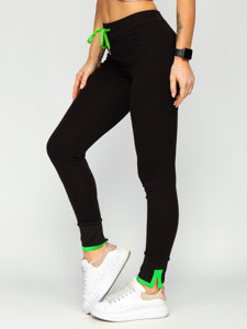 Pantaloni di tuta da donna nero-verdi Bolf CYF802NM
