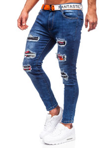 Pantaloni in jeans da uomo blu Bolf TF107