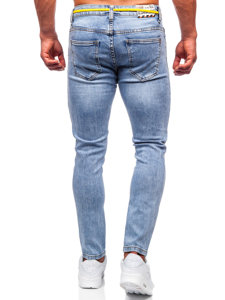 Pantaloni in jeans regular fit da uomo azzurri Bolf KX568