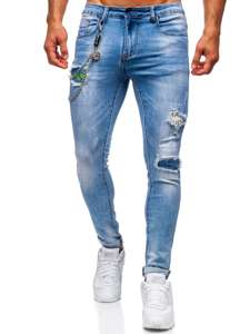 Pantaloni in jeans slim fit da uomo blu Bolf 85003S0