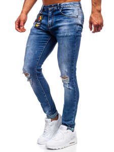 Pantaloni in jeans slim fit da uomo blu Bolf 85005S0