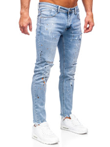 Pantaloni in jeans slim fit da uomo celeste Bolf KX1136