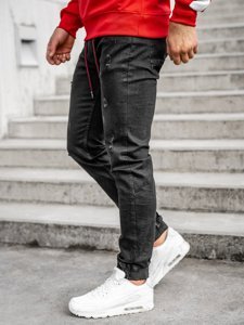 Pantaloni in jeans tipo jogger da uomo neri Bolf 60025W0
