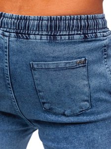 Pantaloni jogger in jeans da uomo azzurri Bolf 0026
