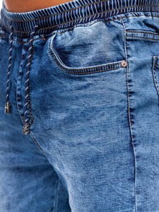 Pantaloni jogger in jeans da uomo blu Bolf K10003