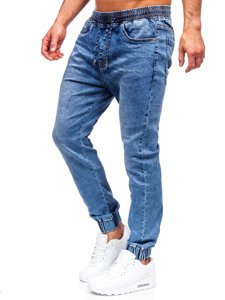 Pantaloni jogger in jeans da uomo blu Bolf K10003