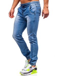 Pantaloni jogger in jeans da uomo blu Bolf KA1721