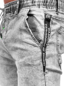 Pantaloni jogger in jeans da uomo grigi Bolf T362
