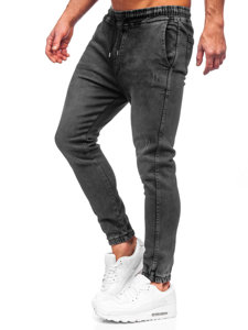 Pantaloni jogger in jeans da uomo neri Bolf 0027
