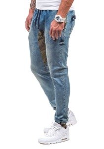Pantaloni jogger jeans da uomo azzurri Bolf 0465