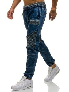 Pantaloni jogger jeans da uomo blu Bolf 817