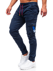 Pantaloni jogger tipo cargo da uomo blu Bolf R8702