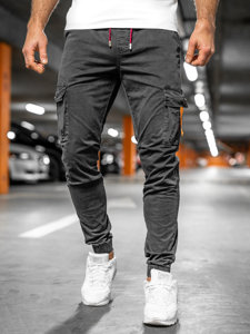 Pantaloni jogger tipo cargo da uomo grafite Bolf R8702