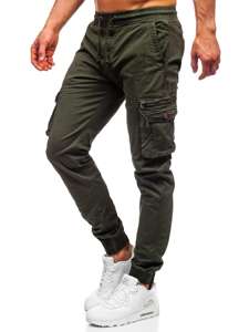 Pantaloni jogger tipo cargo da uomo verdo scuri Bolf CT6702S0
