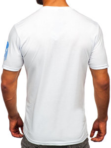T-shirt con applicazioni da uomo bianco Bolf 192379