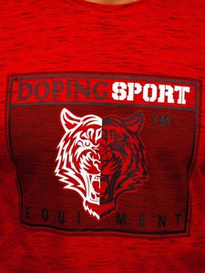 T-shirt con stampa da uomo Bolf rossa SS11130