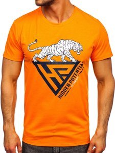 T-shirt con stampa da uomo arancione Bolf Y70013