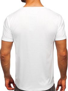 T-shirt con stampa da uomo bianca Bolf KS2651