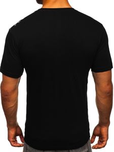 T-shirt con stampa da uomo nera Bolf 142171