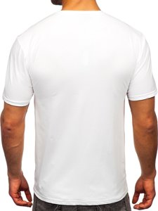 T-shirt con stampa e applicazioni da uomo bianca Bolf 192380