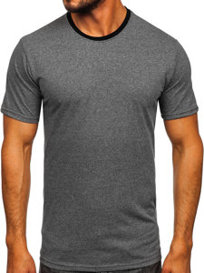 T-shirt in cotone da uomo grigio scura Bolf 0004