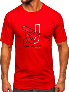 T-shirt in cotone da uomo rossa Bolf 14769