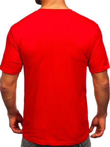 T-shirt in cotone da uomo rossa Bolf 14769