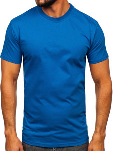 T-shirt in cotone senza stampa da uomo azzurro Bolf 192397