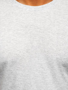 T-shirt in cotone senza stampa da uomo grigio chiaro Bolf 192397