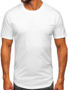 T-shirt lungo senza stampa da uomo bianca Bolf 14290