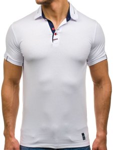T-shirt polo da uomo bianco Bolf 1058