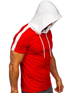 T-shirt senza stampa con cappuccio rossa Bolf 8T299