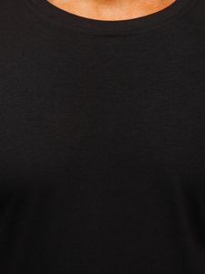 T-shirt senza stampa da uomo nera Bolf 2005