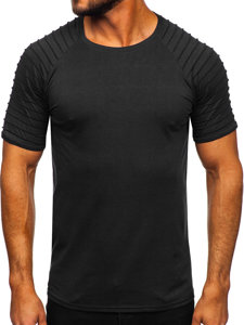 T-shirt senza stampa da uomo nera Bolf 8T88