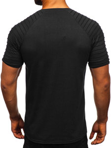 T-shirt senza stampa da uomo nera Bolf 8T88